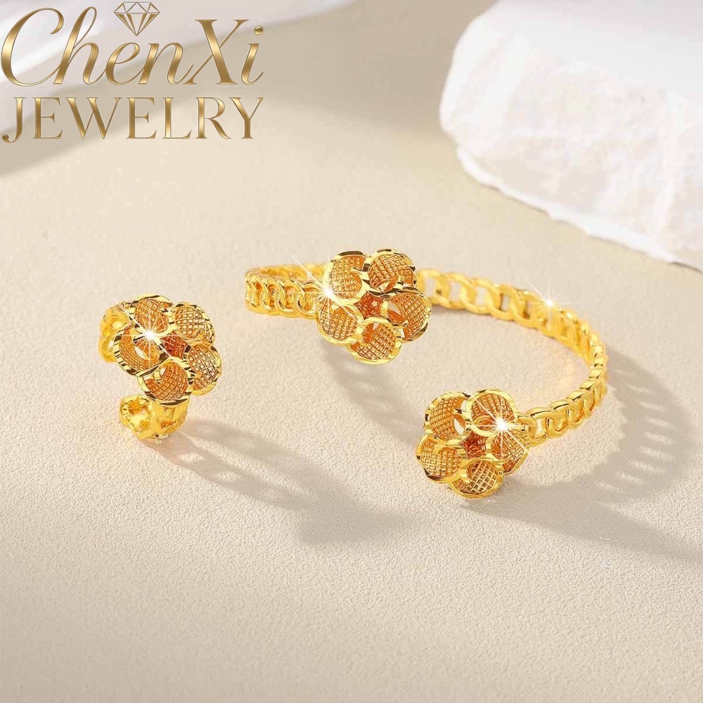 Sand Gold Floral Open-End Bang - Coordinates Bracelet avaliação e preço