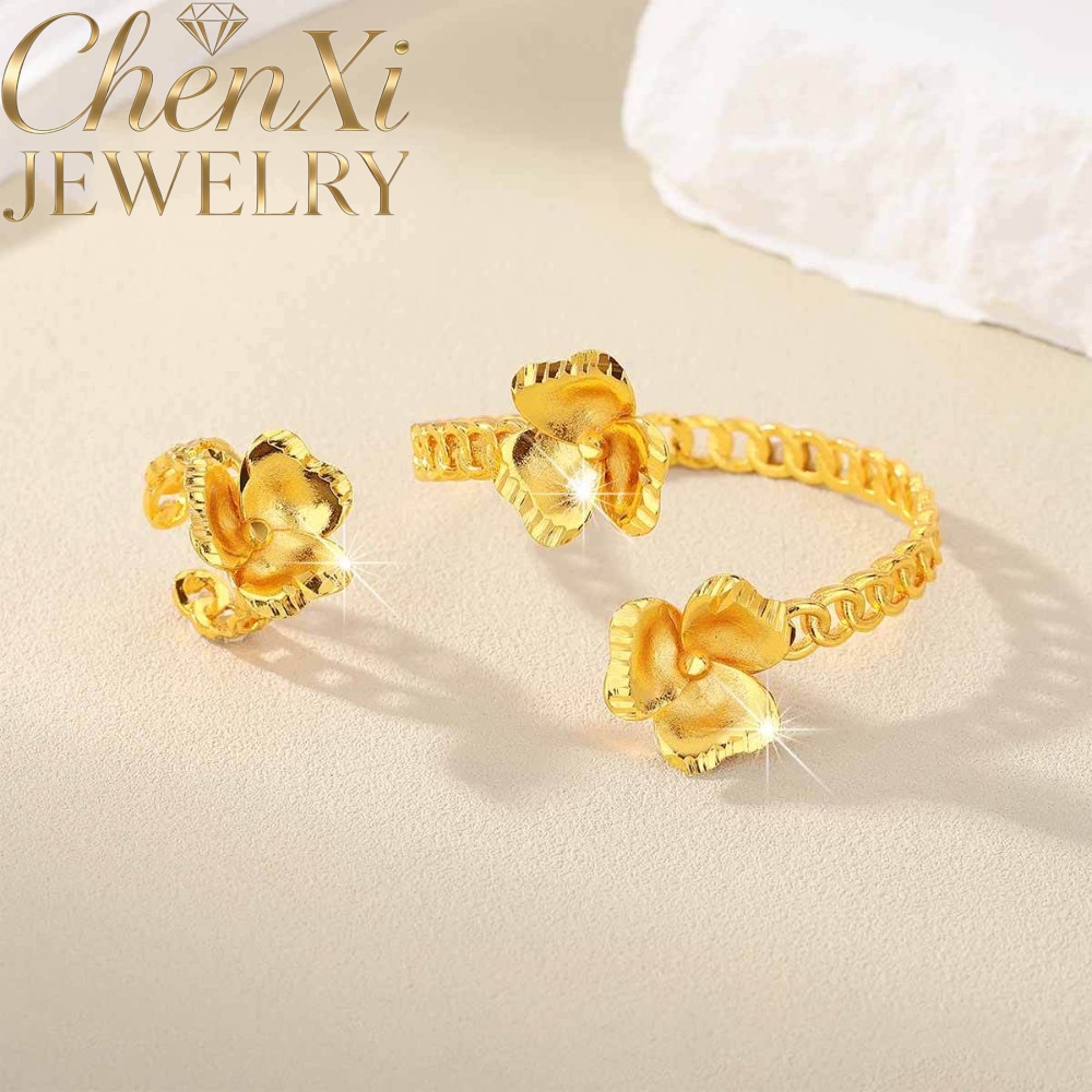 Sand Gold Floral Open-End Bang - Coordinates Bracelet avaliação e preço